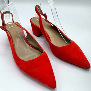 Ann Taylor Sling Backs with chunky heel size 7.5 orange in color
